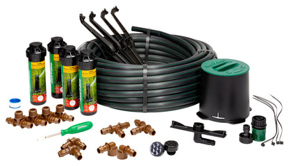 Rain Bird 32HE In-Ground Pro Rotor Pop-up Sprinkler System Kit with Click-N-Go Garden Hose
