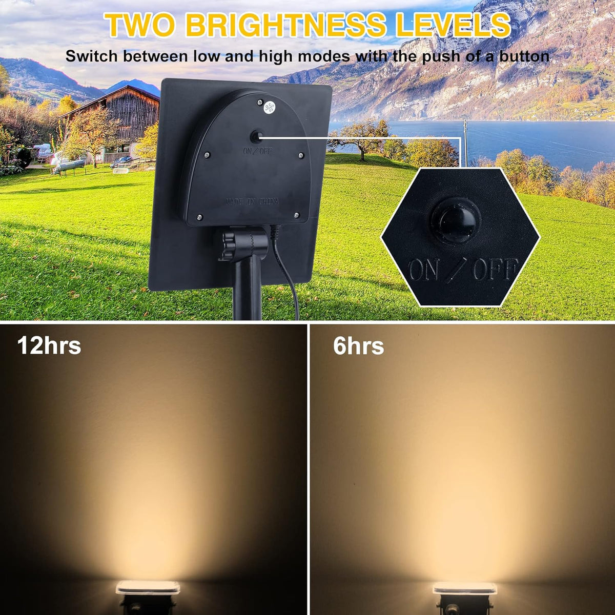 Solar Spot Lights Outdoor, 20 LED IP65 Waterproof Solar Landscape Lights, Dusk-to-Dawn 3000K Warm