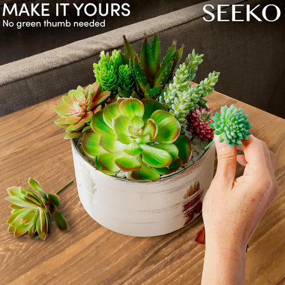 SEEKO Succulents Artificial Plants (28 Pack) - Artificial Succulents Unpotted - Premium Faux Plants