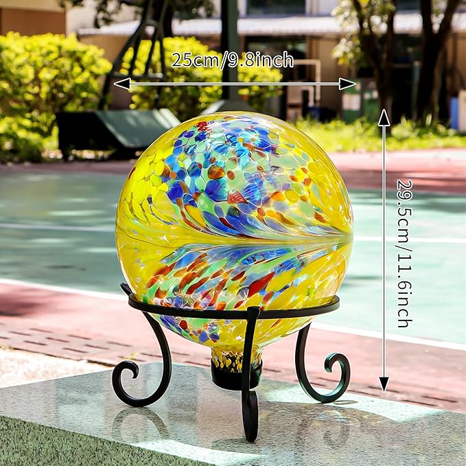 Gazing Balls for Garden 10" Glass Outdoor Garden Globe Ball Reflective Gazing Globes Outside Yard