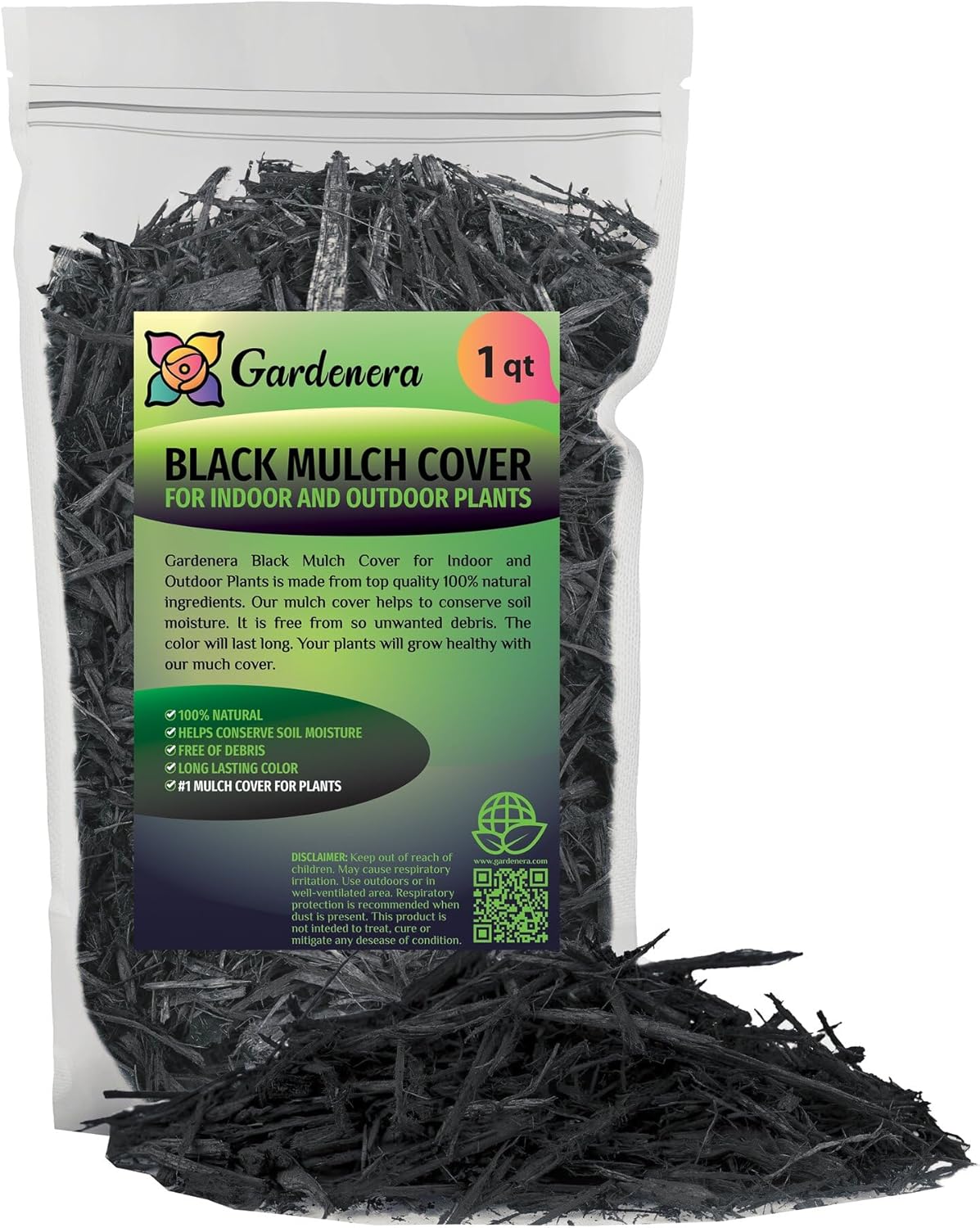 Gardenera Premium Black Mulch Cover - Enhance Your Landscape with Vibrant Color and Nutrient-Rich