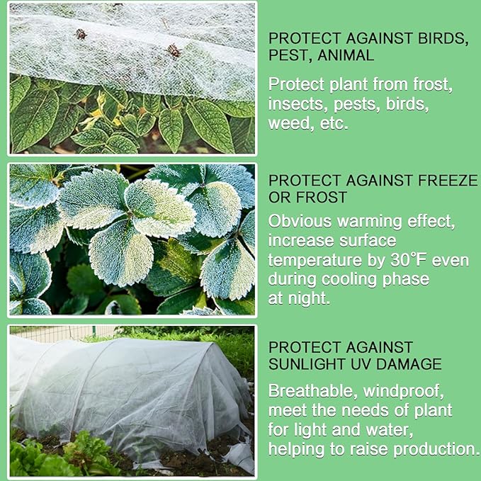 Plant Covers Freeze Protection, 10'x 30' Frost Cloth for Outdoor Plants, Winter Plant Cover for