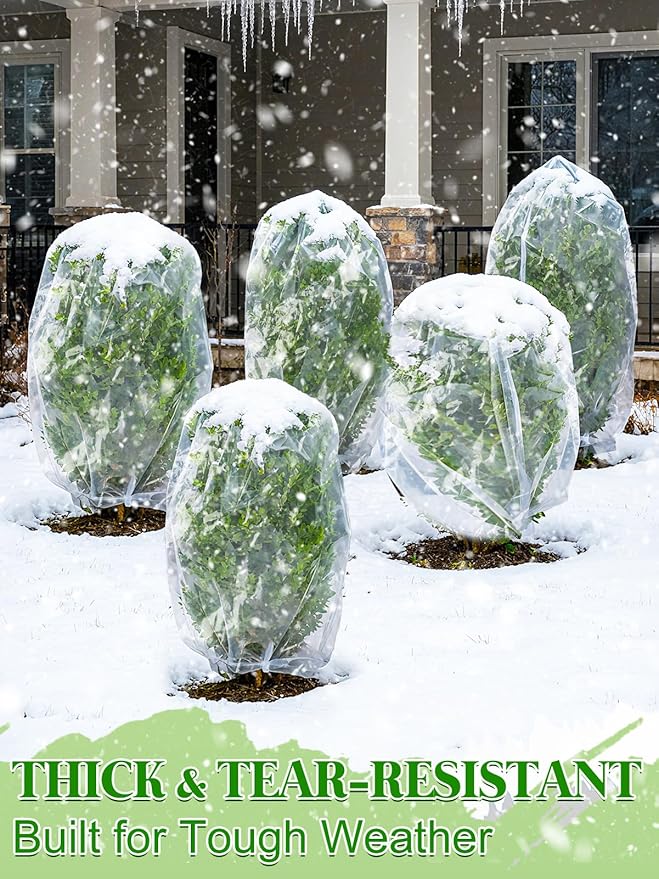 Alphatool Greenhouse Cover Plastic Sheeting - 12 x 25 ft Plant Covers Freeze Protection, Frost