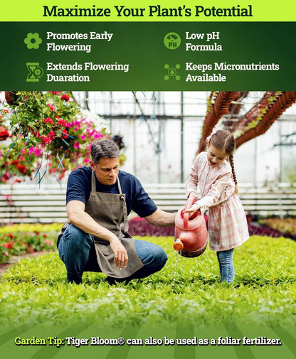 FoxFarm Tiger Bloom Liquid Fertilizer Concentrate - Fast Acting Formula for Vicious Growth with