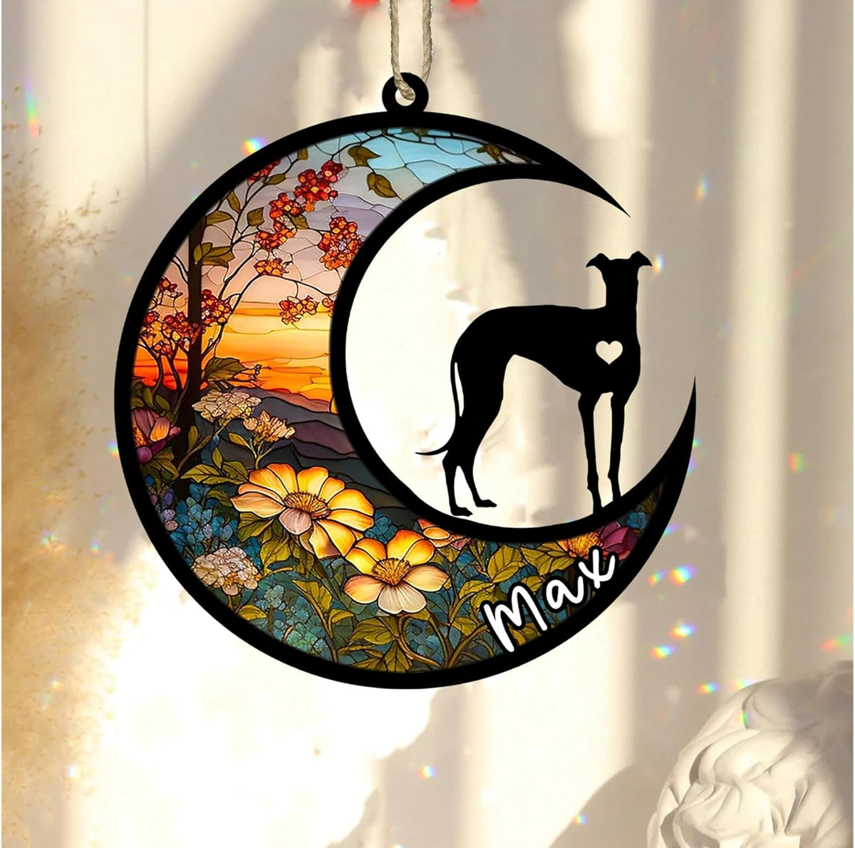 Personalized Dog Memorial, Custom Name Italian Greyhound Dog Christmas Ornament with Name, Custom