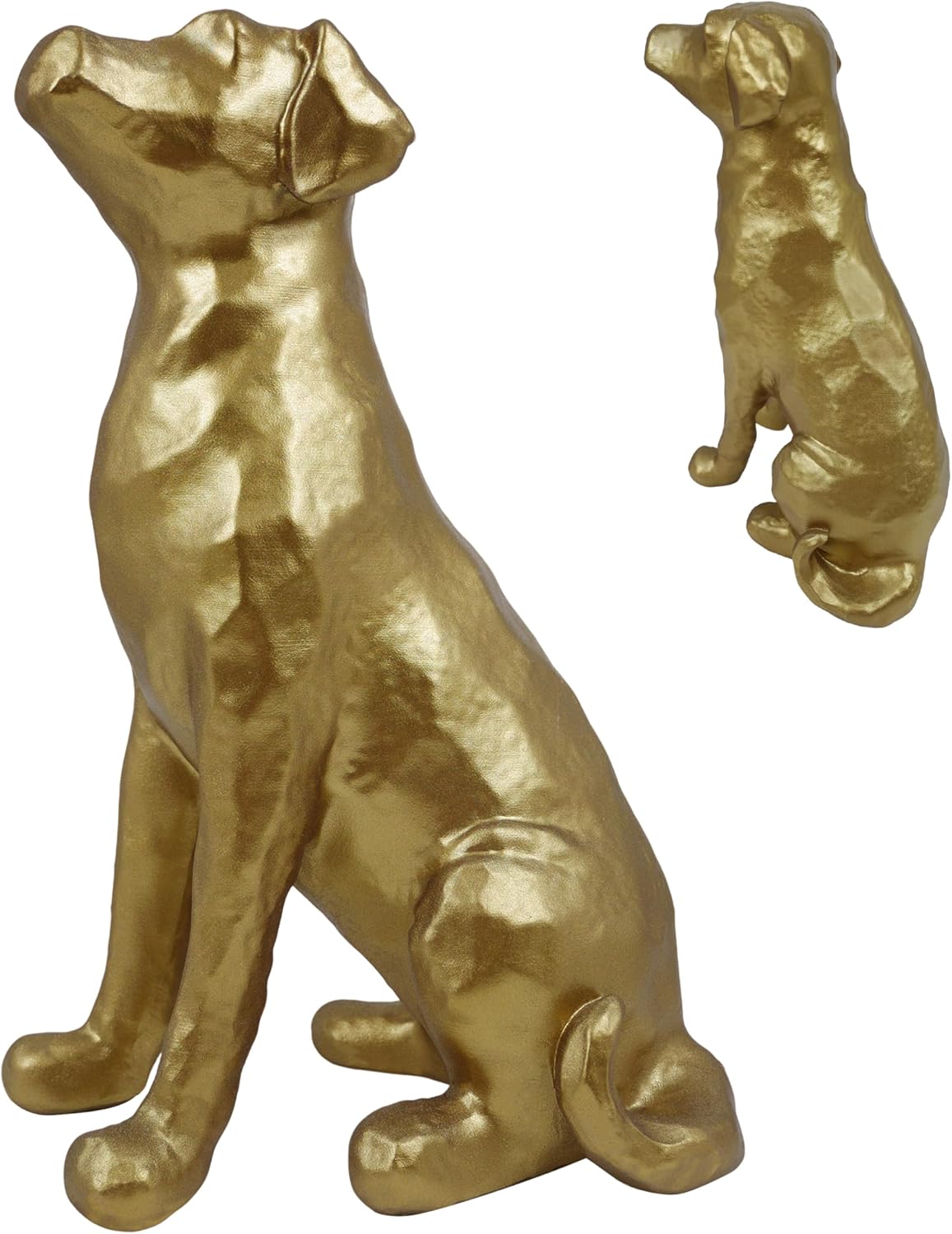 The Labrador Sculpture 11.5x7x5.5 inches, Dog Statue for Home Decor Accents, Gold Lab Retriever