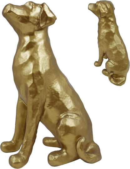The Labrador Sculpture 11.5x7x5.5 inches, Dog Statue for Home Decor Accents, Gold Lab Retriever
