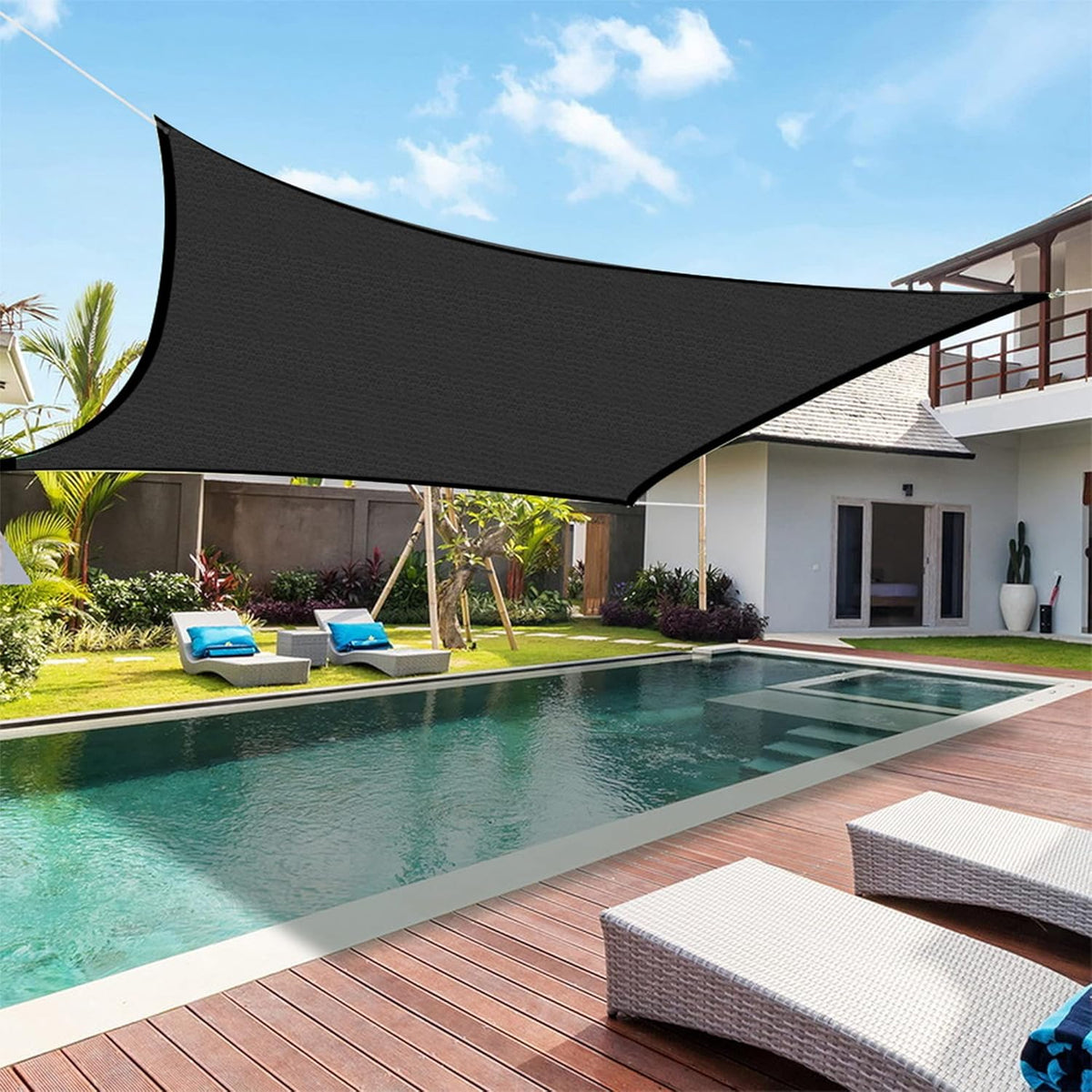 winemana 50% Black Shade Cloth, 10 x 12 FT Durable Mesh Tarp with Grommets, Garden Sunblock Shade