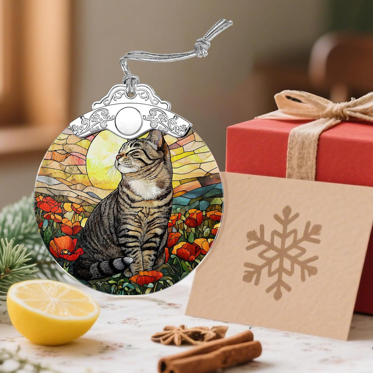 Stained Glass Ornament, Christmas Ornaments, Christmas Decorations for Tree, Holiday Ornament