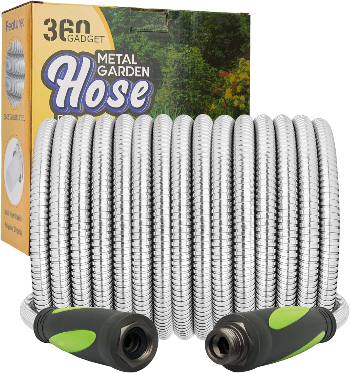 Garden Hose - Water Hose 100 FT with Swivel Handle, Flexible, Heavy Duty, No Kink, Lightweight