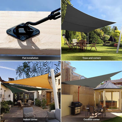 Sun Shade Sail Hardware Kit 6 Inch Heavy Duty 304 Stainless Set for Triangle Rectangle Sun Shade