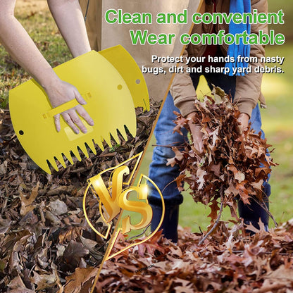 GardenHOME Leaf Scoops Hand Rakes, Large Leaf Grabbers for Yard Work and Garden Use, Clear and
