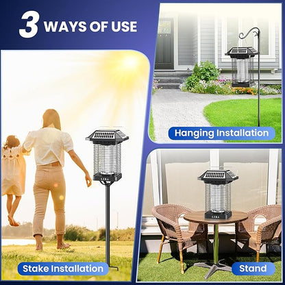 LiBa Solar Bug Zapper Outdoor, 2 in 1 Mosquito Zapper Cordless & Rechargeable, Solar Insect Killer
