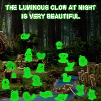120PCS Glow in The Dark Mini Resin Animals 20 Styles of Luminous Ducks dinosaurswls Frogs and More