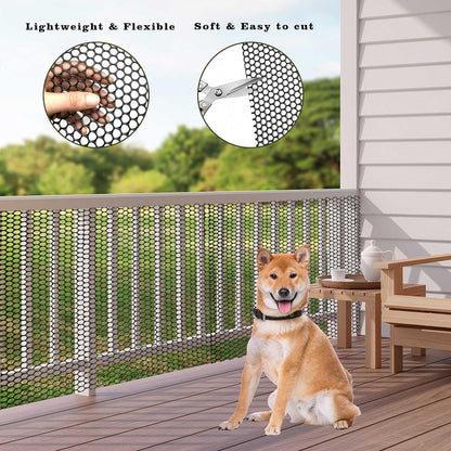 16.4 FT x 15.7 in Roll Mesh Fence, Versatile Black Plastic Fencing & Netting, Cuttable Animal Wire