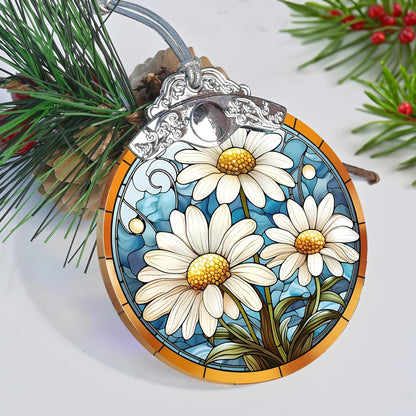 Stained Glass Christmas Ornament, Jocidea Daisy Christmas Decorations, Christmas Tree Ornament