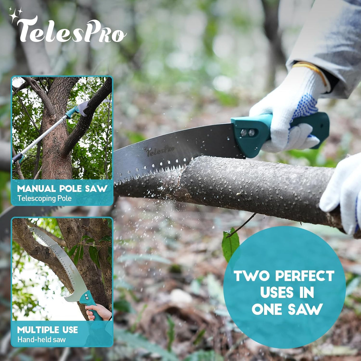 Extendable Tree Trimmer: Manual Pole Saw | 5-12ft Telescoping Pruning Pole for Tree Trimming | Saw