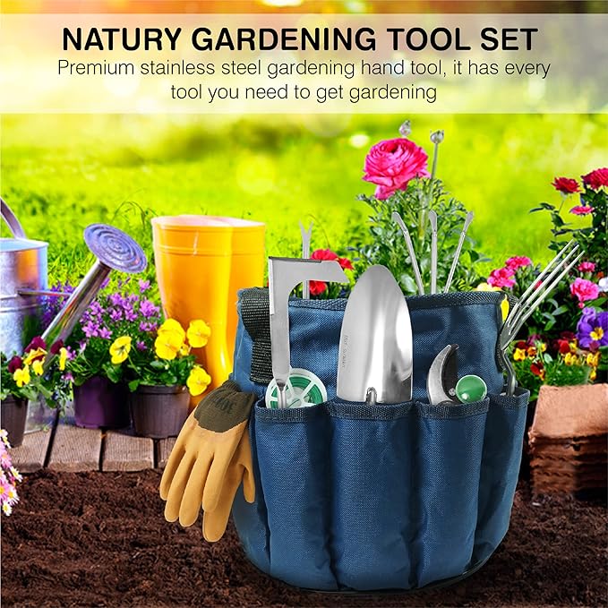 Garden Tools Set – Premium Stainless Steel Gardening Hand Tools with Solid Beechwood Handle