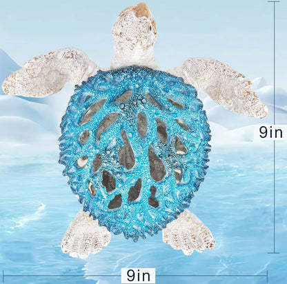 VVGIFTS Ocean Decor Sea Turtle Coral Reef Home Office Decor Sculpture Beach Coastal Tabletop Shelf