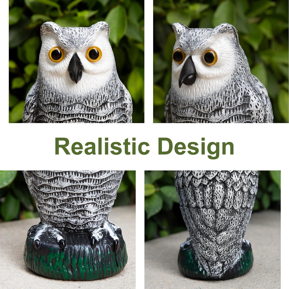 OFFO Bird Scare Devices Plastic Owl Scarecrow for Halloween Decorations Outdoor Garden, Yard, Pool