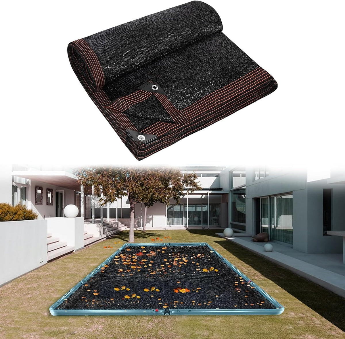 18 x 36 Ft Pool Leaf Net Cover- Thicken Rectangle Leaf Netting for Inground and Above Ground