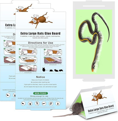 Qualirey 4 Pack Sticky Mouse Traps 8 x 14 Large Sticky Rat & Mouse Glue Boards for Inside Outside