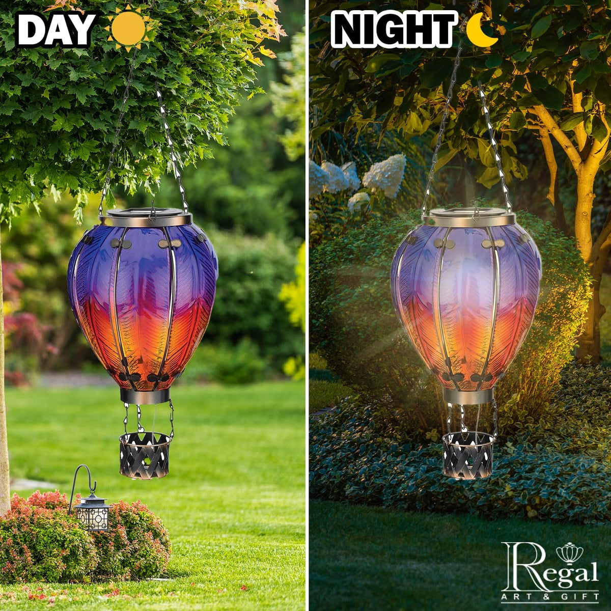 Regal Art & Gift Hot Air Balloon Solar Lantern – Hanging Solar-Powered LED Lights, Waterproof