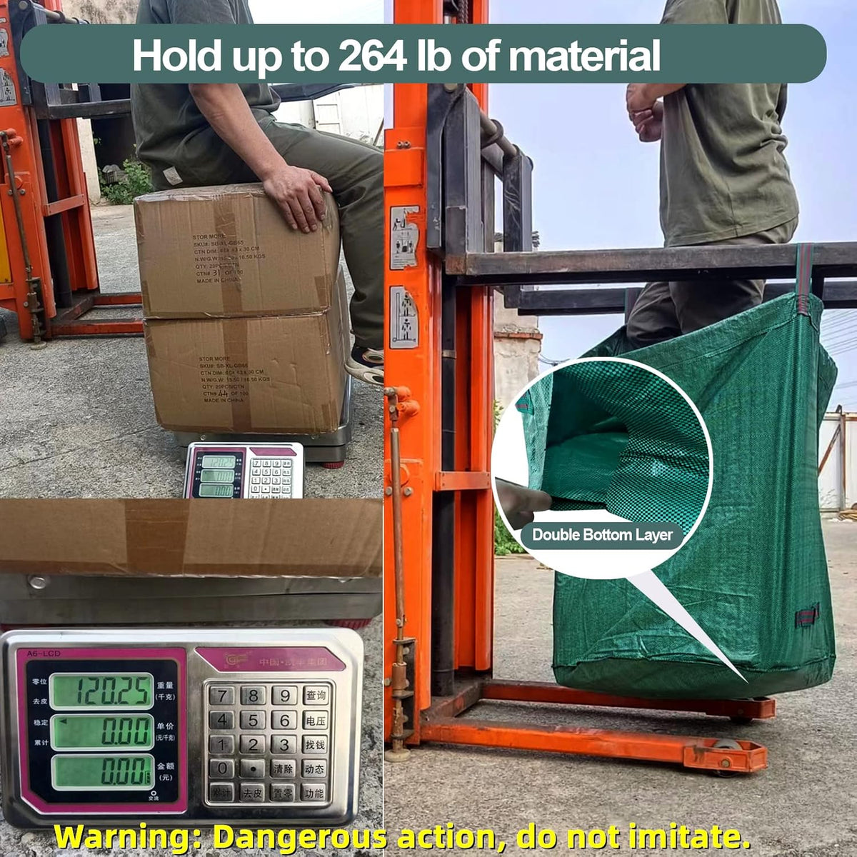 2 Pack 137 Gallons Reusable Yard Waste Bags with Double Bottom Extra Large Lawn Leaf Bags Heavy
