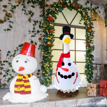 Christmas Snowman Goose Outfit Clothes for 23" High Cement or Plastic Goose Lawn Clothing Porch