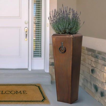 H Potter Tall Outdoor Planters Copper Large Flower Pots Indoor for Patio Balcony Garden Deck Front