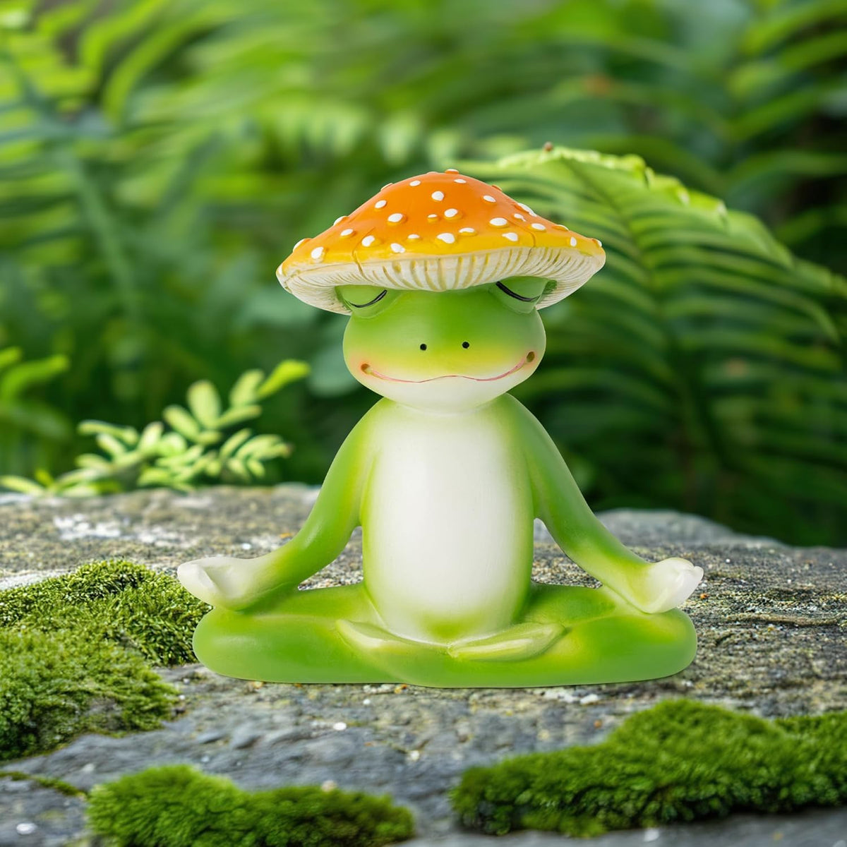 Meditation Frog Resin Statue - Yoga Meditation Frog Statue for Desk Living Room Resin Figurine for