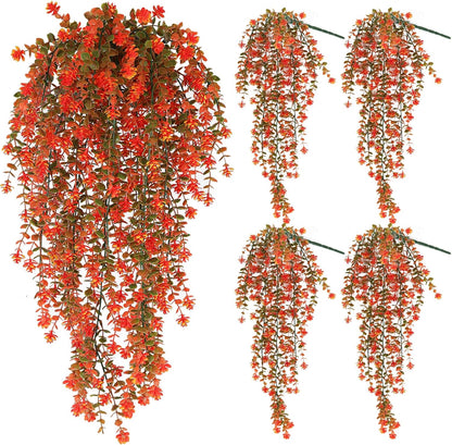 SJL Artificial Fake Fall Hanging Flowers Fake Plant Artificial Hanging Plants Flower Fall
