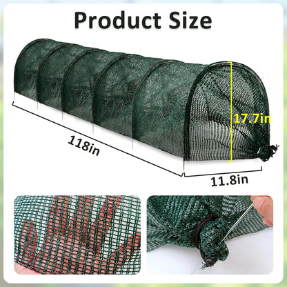 2 in 1 Portable Greenhouse Protection from Sun Heat,Garden Tunnel Shade Net Cover with