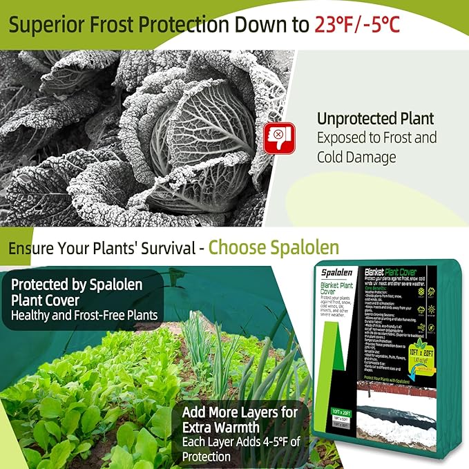 Plant Covers Freeze Protection, 10ft X 20ft Floating Row Cover 1.47 oz/yd² Fabric, Garden Frost