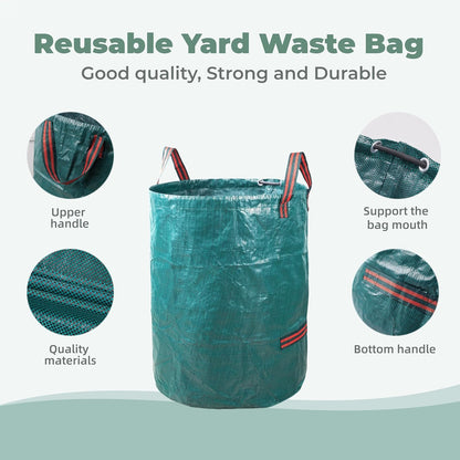 1x72Gallons+2x34Gallons (Free Gloves) Garden Leaf Bags,Reusable Heavy Duty Yard Waste Bag