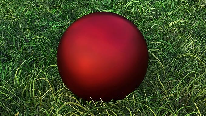 Lulu Decor, Matt Red Stainless Steel Gazing Mirror Ball Size 12 with Stand