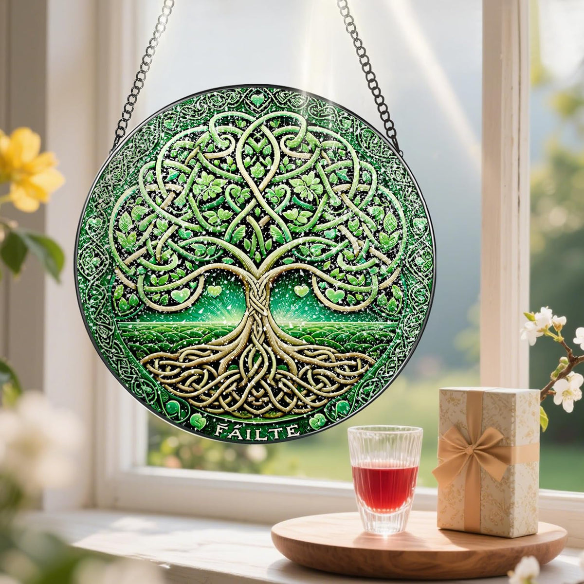 Stained Glass Window Hanging, Pauyadu Tree of Life Sun Catchers, Stained Glass Suncatcher, Tree of