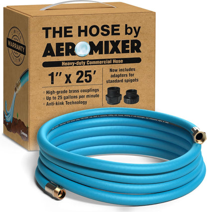Aeromixer THE HOSE - 1 Inch Garden Hose 25 Ft, Kinkless Commercial Garden Hoses, Heavy Duty
