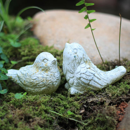 BIG FORTUNE Outdoor Bird Statues Bird Decor Figurines for Home Cement Bird Sculpture for Patio Yard
