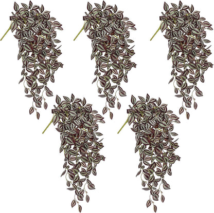 DILATATA Fake Hanging Plants Artificial Hanging Plants 22" Faux Wandering Jew Hangings Leaves Plant