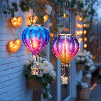 TERESA'S COLLECTIONS 2 Pack Hanging Solar Lantern Outdoor Garden Decor for Valentine ,Waterproof