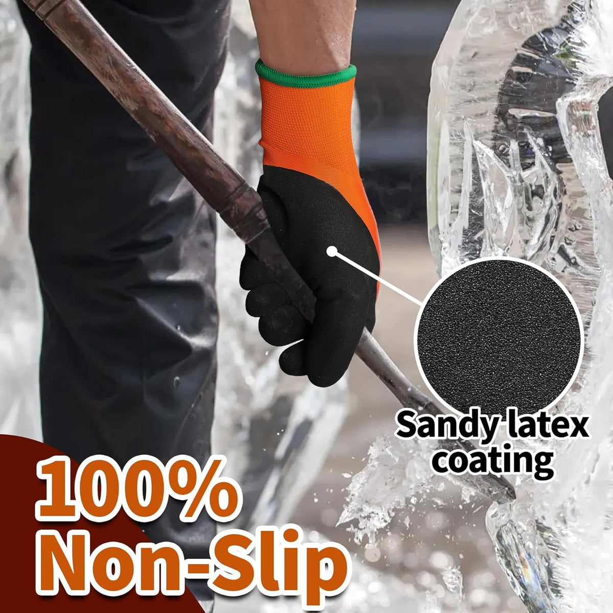 Schwer 100 Pairs Waterproof Winter Work Gloves, ANSI A2 Cut Resistant Freezer Gloves for Outdoor