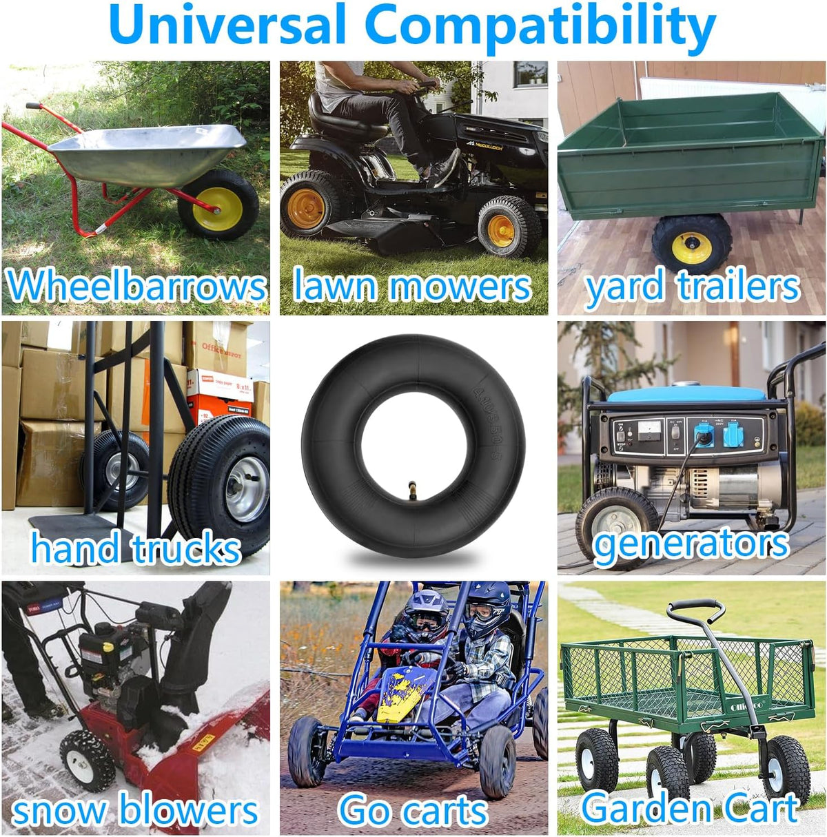 4.10/3.50-5 Inner Tube (2 PACK) with TR-87 Bent Valve Stem,Replacement for Wheelbarrows, Mowers