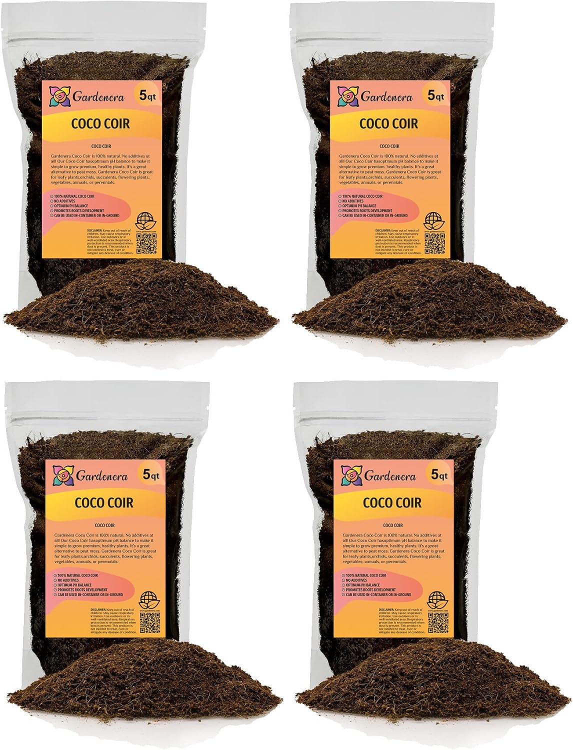 Premium Organic Coconut Coir Mix for Home Gardening - 20 Quart - All Natural Soil Amendment - PH