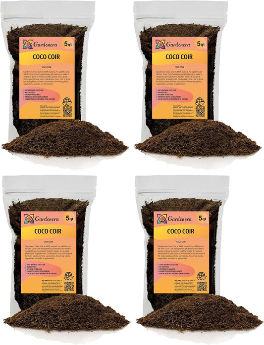 Premium Organic Coconut Coir Mix for Home Gardening - 20 Quart - All Natural Soil Amendment - PH