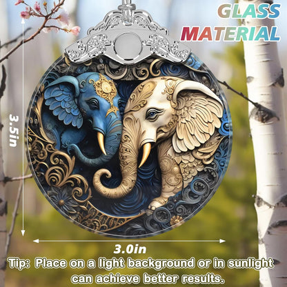 Christmas Ornament - Stained Glass Elephant - Home Decor - Holiday Present Ideas - Gift Exchange