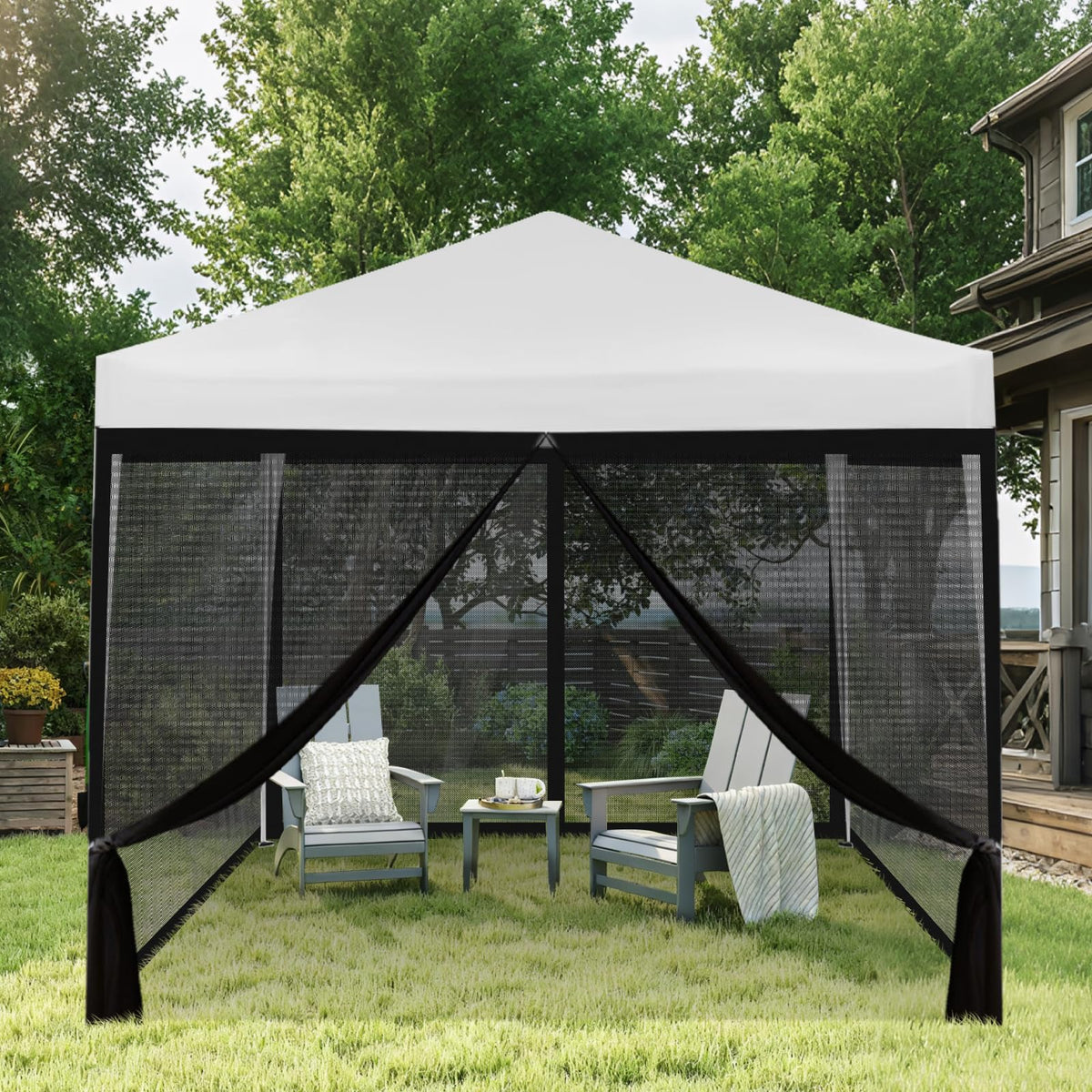 10x10 ft Mosquito Netting for Pop Up Canopy, Universal Bug Screen Tent Enclosure, Outdoor Canopy