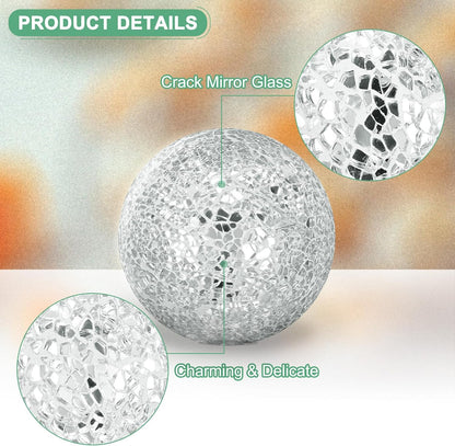 Decorative Ball for Bowls, 4 Inch Mosaic Glass Balls Decorative Glass Orbs for Home Decor/Dining