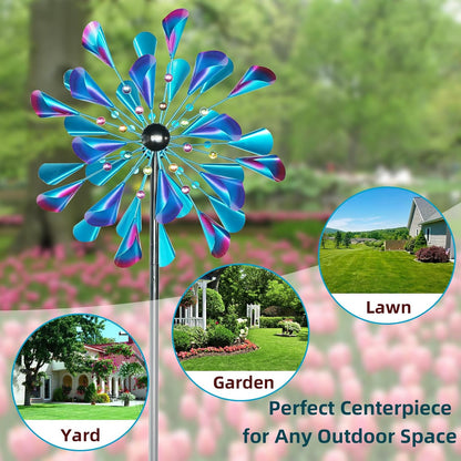 Decoroca Wind Spinner Choice for Families - 72in Large Outdoor Metal Wind Spinners - Pretty Outdoor