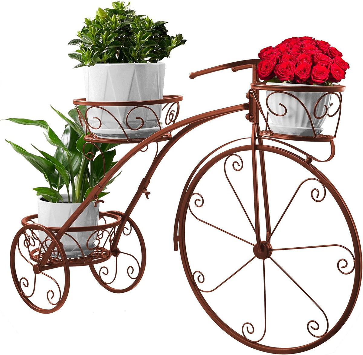 Sorbus Tricycle Plant Stand - Flower Pot Cart Holder - Ideal for Home, Garden, Patio - Great Gift